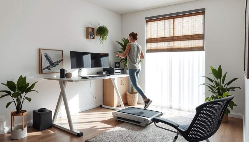 Desk Exercise Equipment in Modern Home Office Desk Exercise Equipment in Modern Home Office